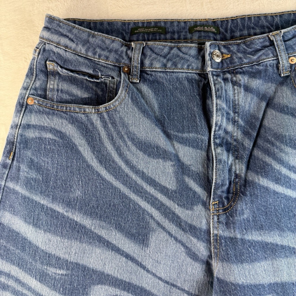 WILD FABLE Plus 18 34 Baggy Blue Jeans Wavy Highest Rise Pants Grunge Boho Punk - Picture 5 of 16